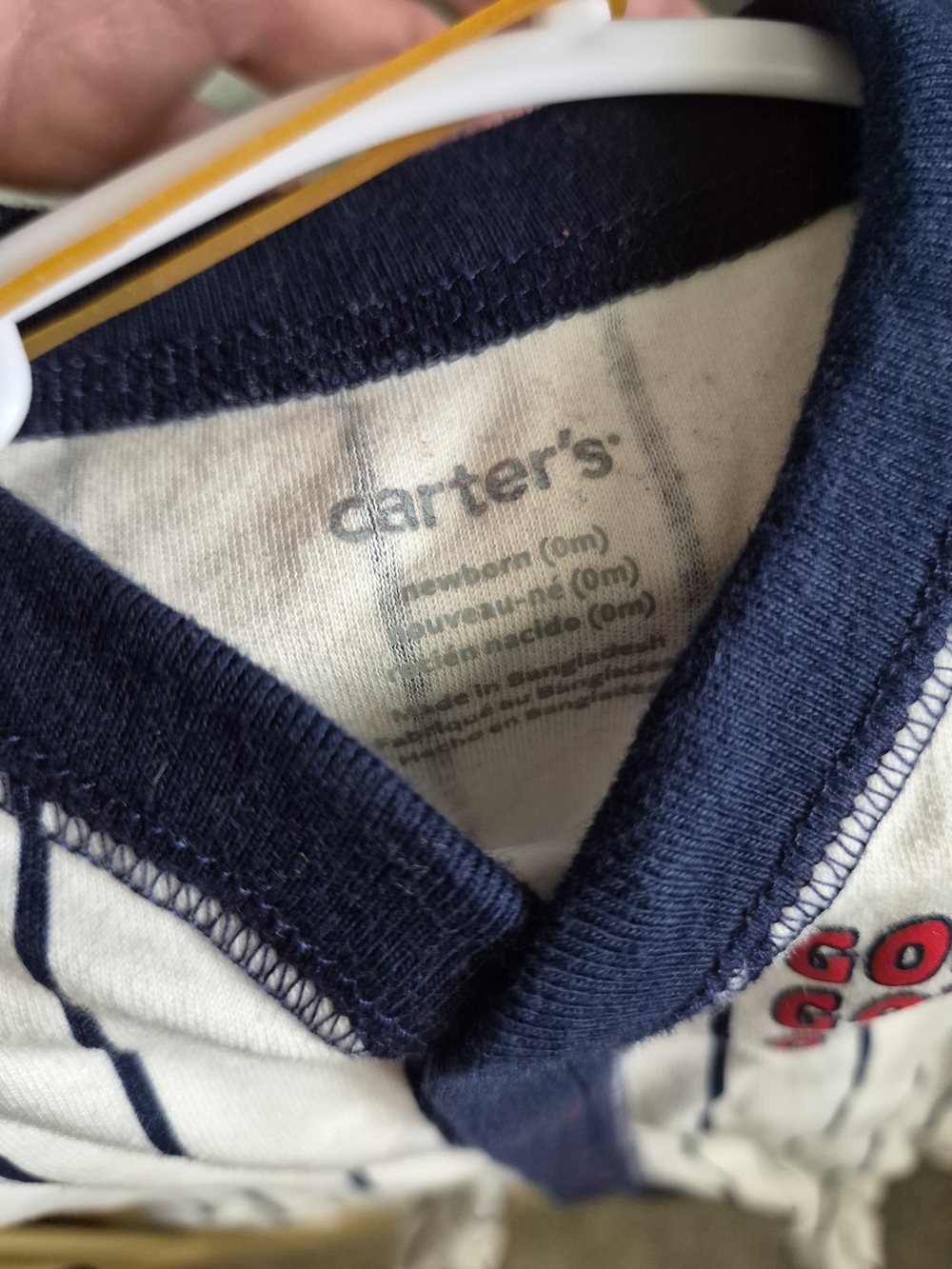 Carter's Navy & White Striped Baby Romper